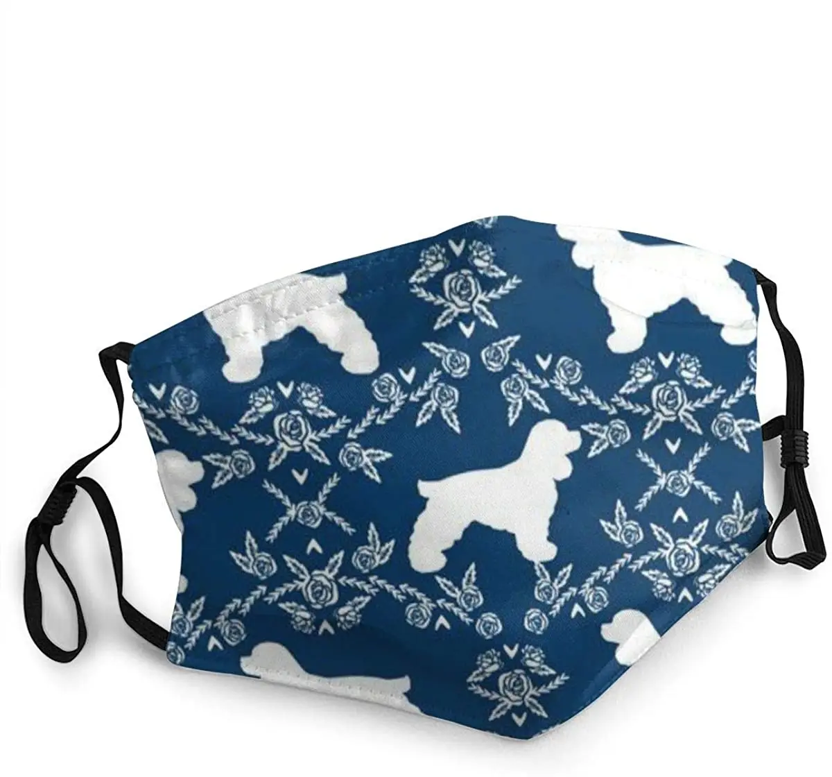 Удобная маска для лица кокер-спаниель Силуэт Собаки цветочный узор