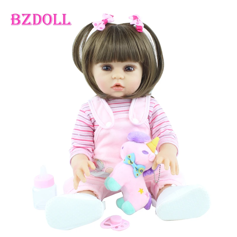 

BZDOLL, 48 см, силикон, 19 дюймов, мягкий винил, Reborn Baby Doll, новорожденный, принцесса, подарок на день рождения, детские игрушки для девочек
