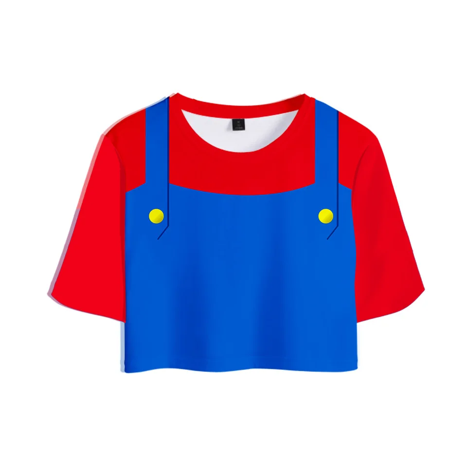 Funny Party Wear Cute Costume Mario Set Women Clothing Halloween Cosplay Super tops+pant For |