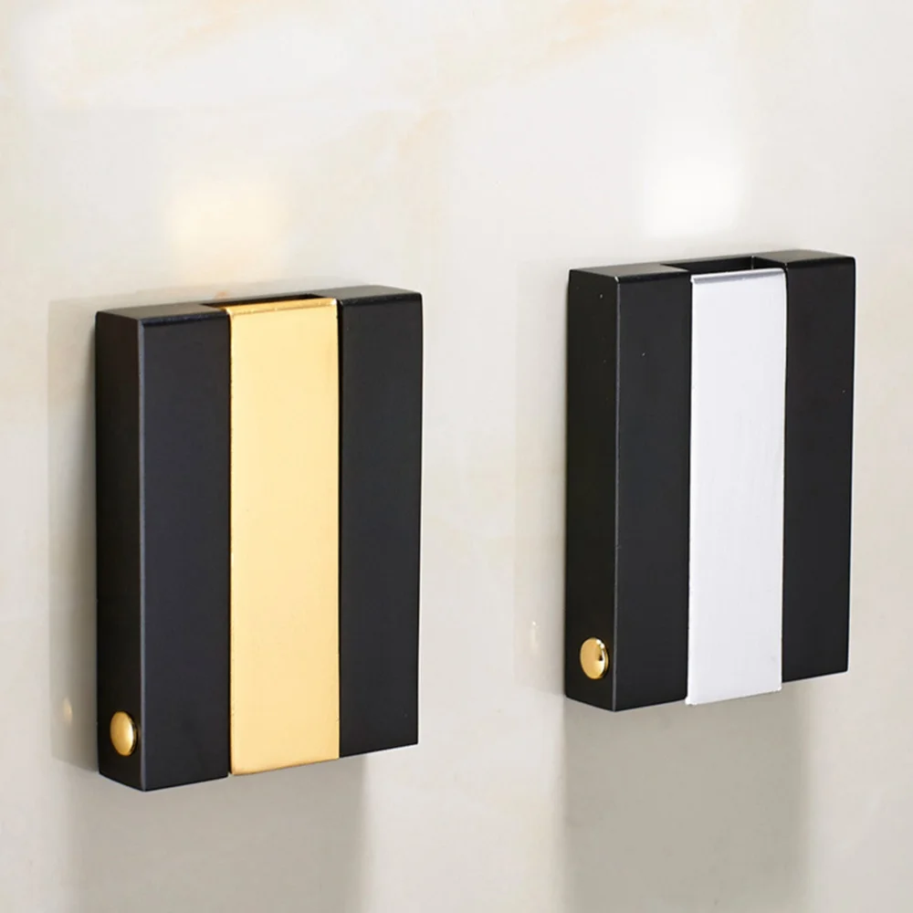 

Punch Free Wall Clothes Hook Delicate Wall Hat Rack Simple Durable Cabinet Hanging Rack Hanger (Black and Golden)