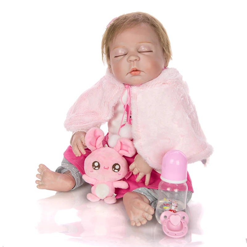 Reborn Baby Doll with Soft pink dress Like 0-3 months girl Realistic vinyl silicone boy kids Xmas Toy | Игрушки и хобби