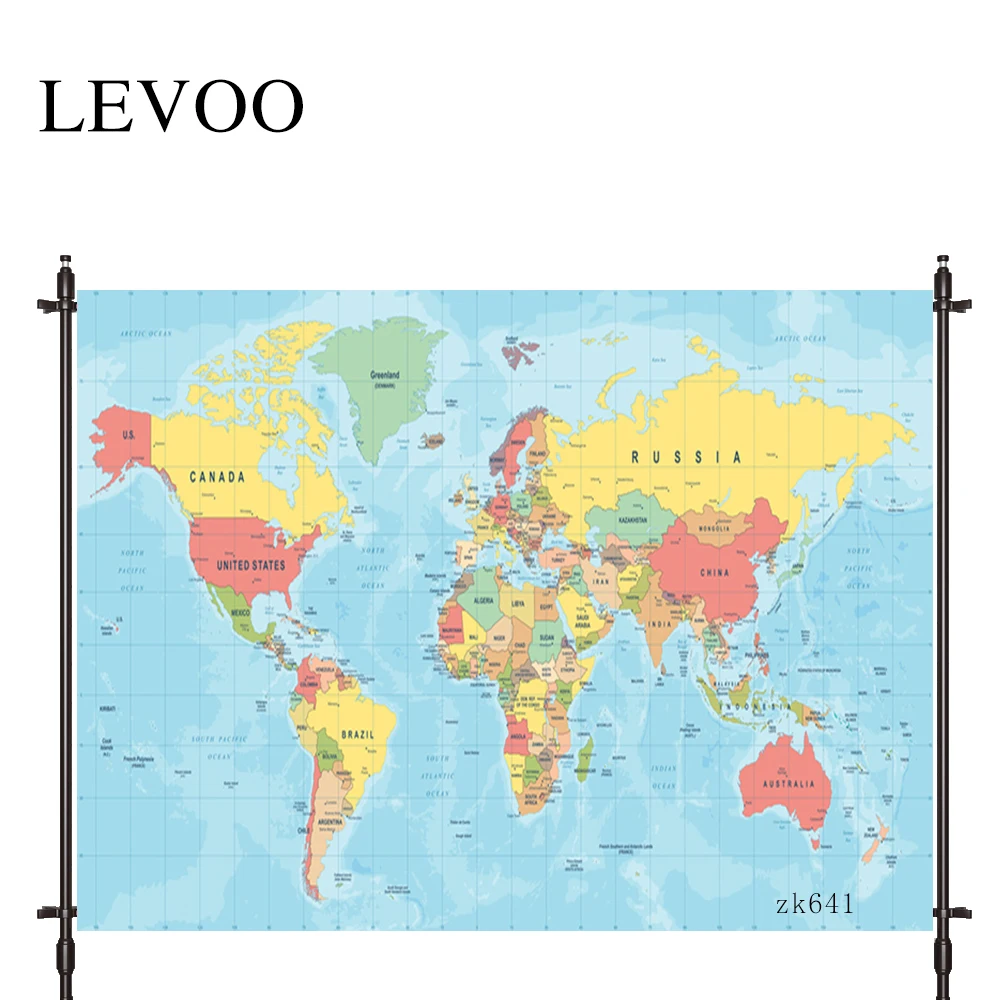 

LEVOO new photo backdrop Cartoon world map Learn decoration child backdrop for photo studio photocall vinyl background