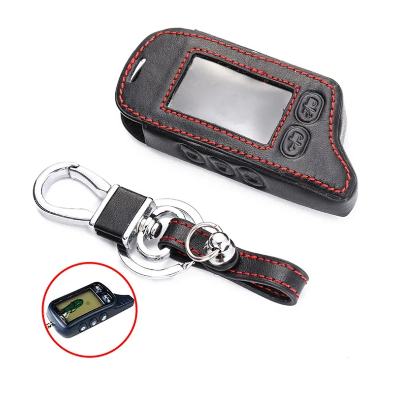 

Кожаный чехол для автомобильного ключа для Tomahawk TZ-9010 SL-950 TZ-9030 TZ9031 TZ 9010, автомобильная охранная сигнализация, ЖК-брелок с дистанционным управлением, чехол