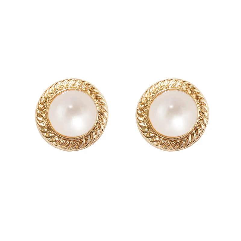 Hot Korean Baroque Opal stud Earring for women gold Color metal circle statement earring Fashion jewelry 2019 | Украшения и