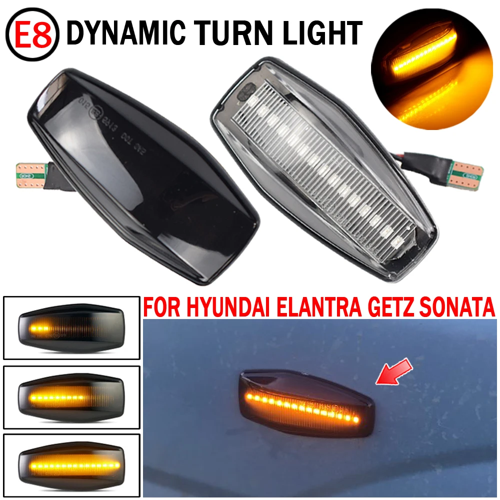 

LED Dynamic Car Blinker Side Marker Turn Signal Light Lamp Accessories For Hyundai Sonata (EF-B) Elantra (XD) Coupe (GK) Matrix