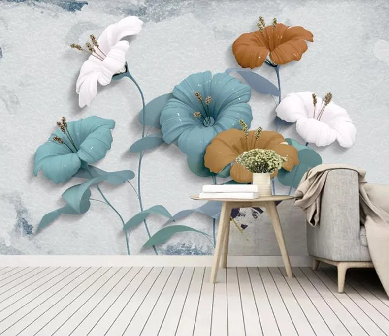 

Custom wallpaper mural Exquisite European stereo jewelry flowers living room TV wallpapers home decor 3d wallpaper