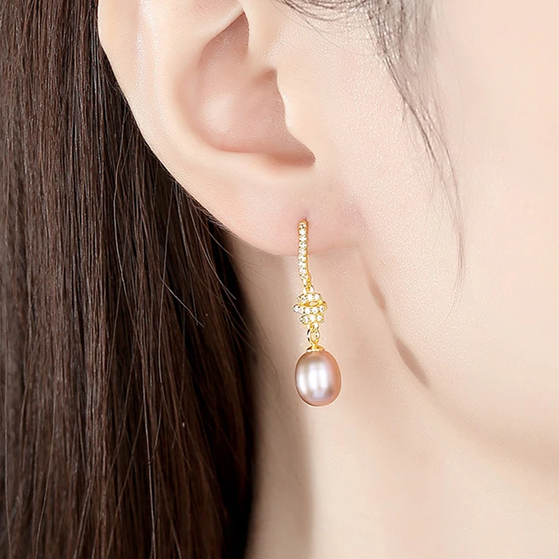 

Knobspin 100% 925 Sterling Silver 2021 New Fashion Tassel Pearl High Carbon Diamond Charm For Women Earrings Fine Jewelry Party