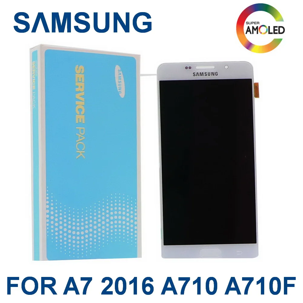 5,5 ''Супер AMOLED A7 lcd для SAMSUNG Galaxy A710 A7100 A710F A710M телефон lcd кодирующий преобразователь сенсорного экрана в сборе