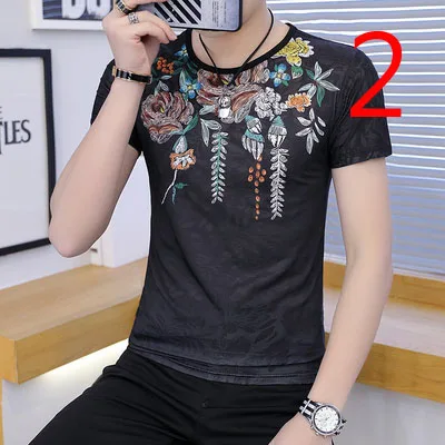 

Short-sleeved T-shirt men's tide brand Korean version of the self-cultivation cotton and linen men's shirt