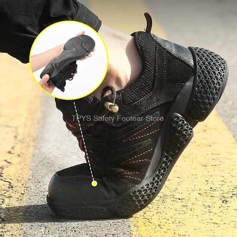 

Male Indestructible Work Shoes Sneakers Men Boots Anti-puncture Safety Shoes Men Anti-smash Work Boots Steel Toe Shoes Footwear
