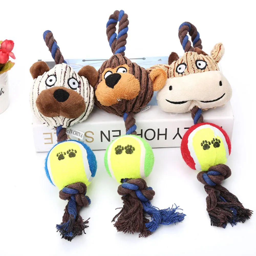 Жевательная игрушка для собак в форме животных хлопковые веревки теннисная