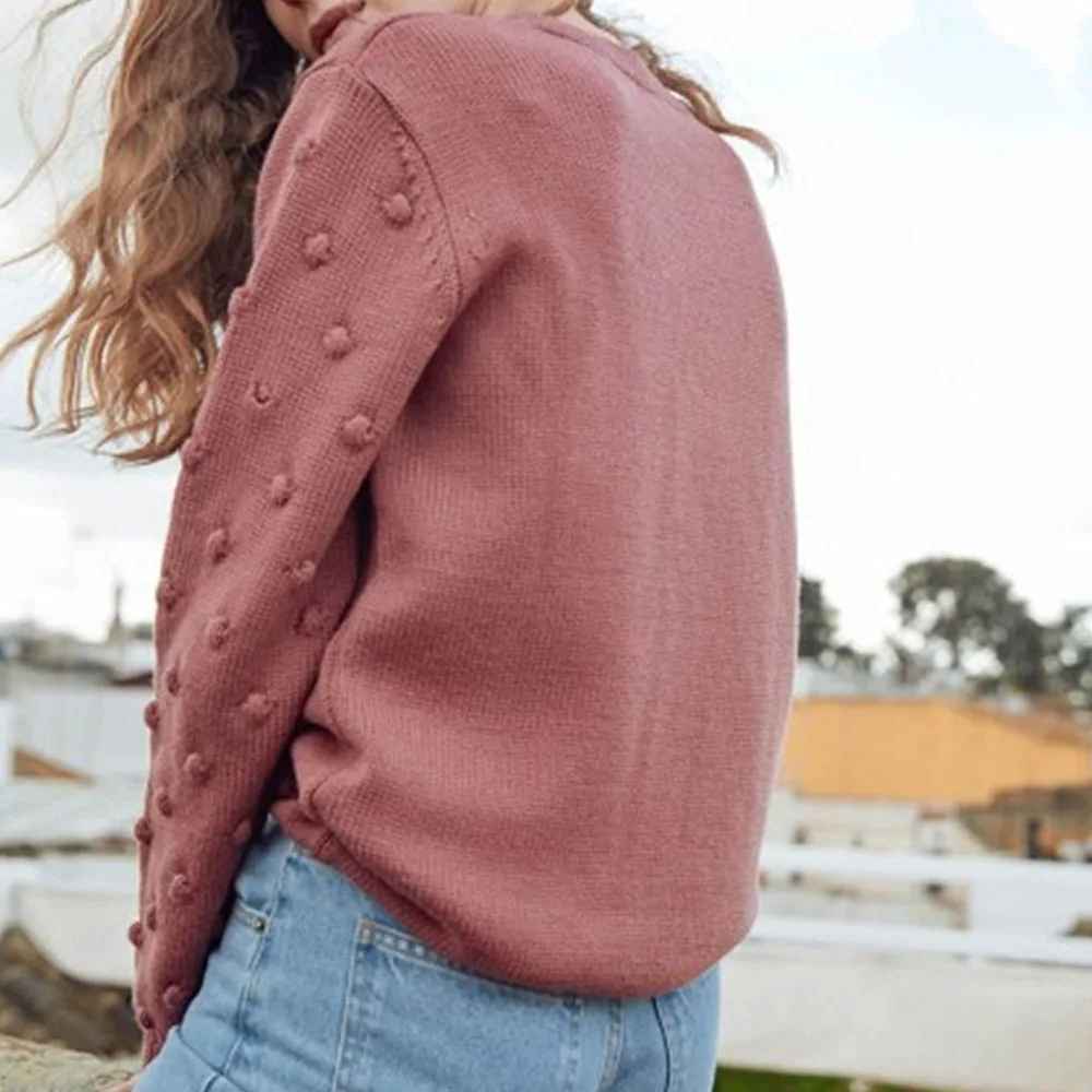 Pull Vintage Chic Sweater Femme Knitwear Women Hairball Pullover 100% Merino Wool Buff 2020cc Casual Knitted Jumper Pullovers | Женская