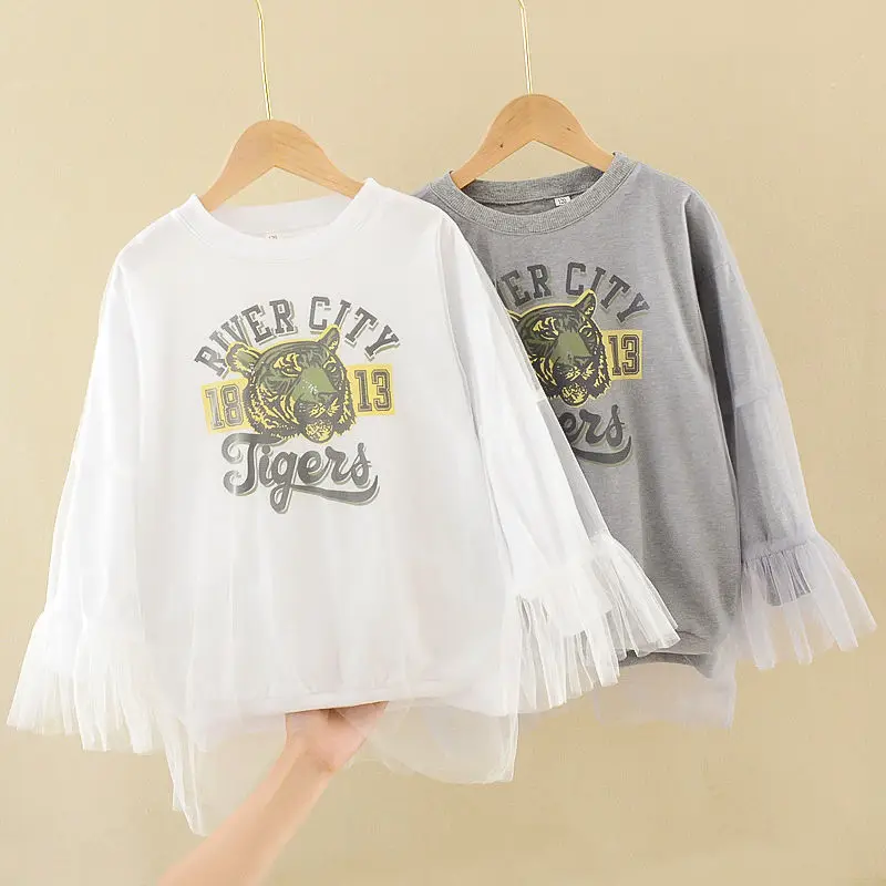 

2021 New Girl's Sweatshirts Children's Super Loose Spring and Autumn Children's Clothing 3-13 years old Long Sleeve Kids Clothes