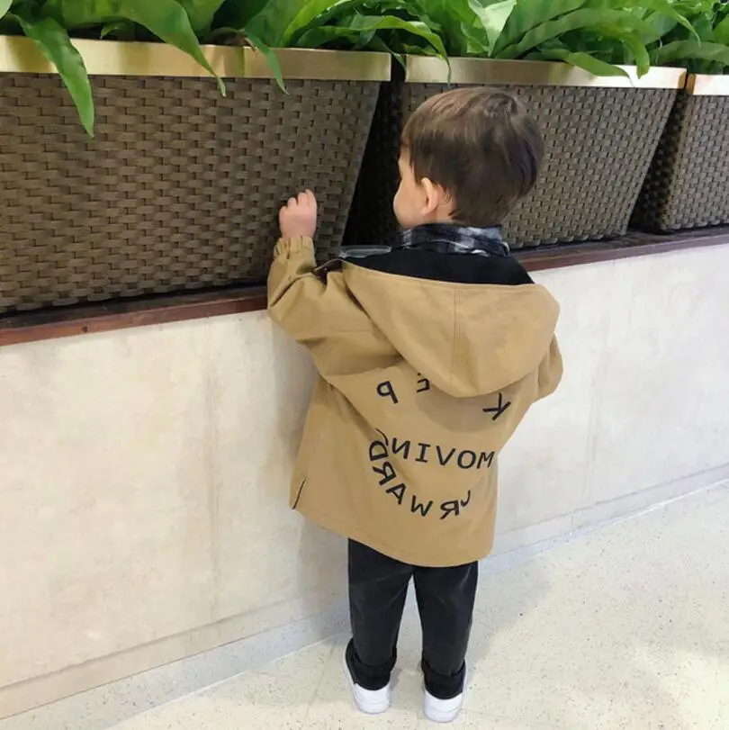 Платье для мальчиков весна-осень новая одежда с узором ветровка обеих сторон