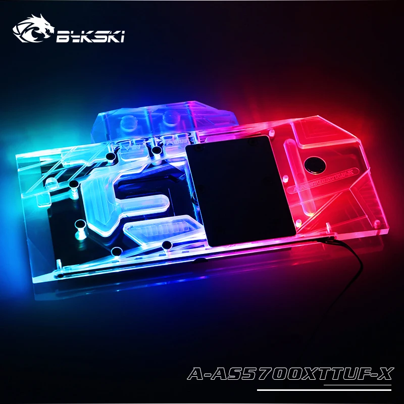Водяной блок Bykski для ASUS TUF3 RX5700XT O8G GAMING OC полное покрытие медная фотовспышка 3