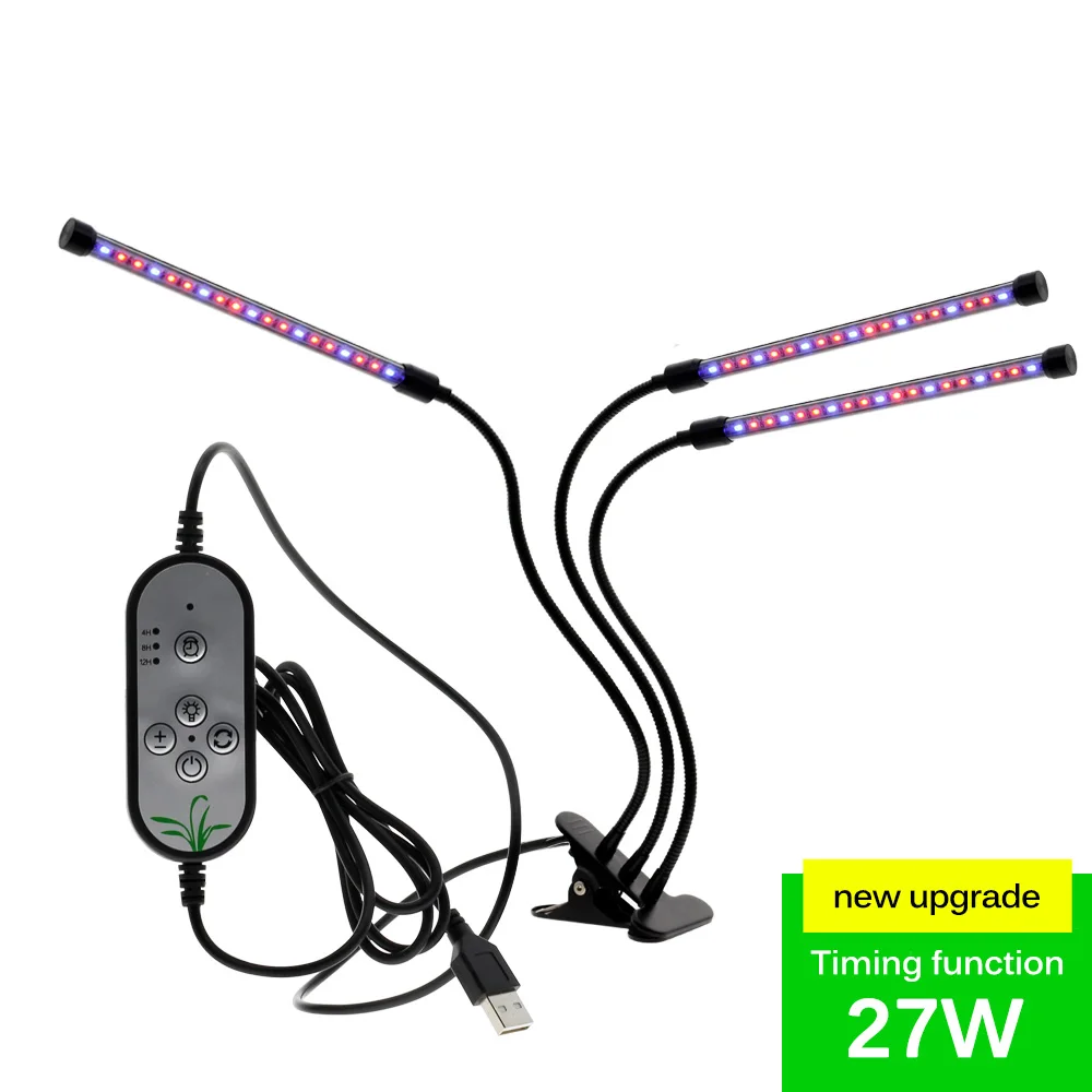 27W Полный спектр Phytolamps DC5V USB СВЕТОДИОДНЫЙ светильник для выращивания 3 Вт 9 Вт 15 Вт 18 Вт 27 Вт 30 Вт 45 Вт настольные Фито лампы с зажимом для растений цветы коробка для выращивания - Испускаемый цвет: 27W