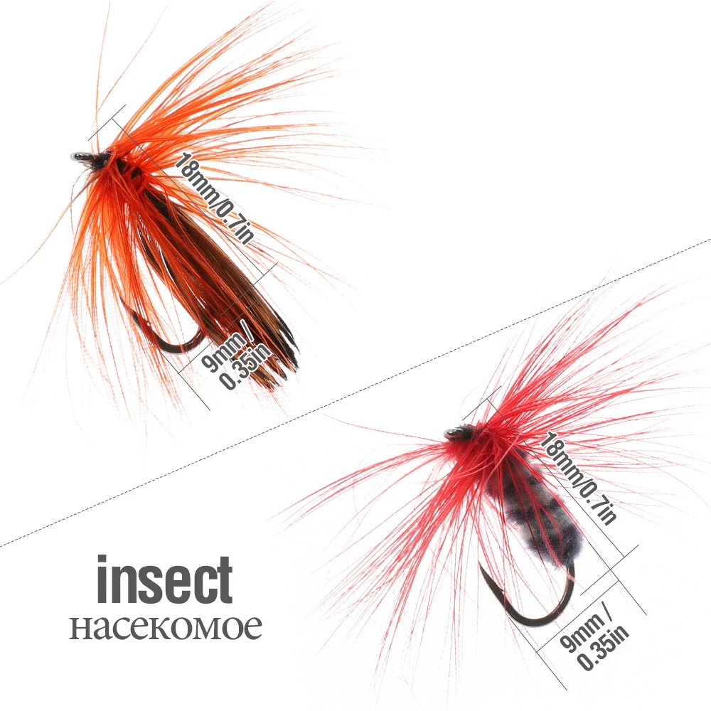 DONQL 10 50 шт/коробка насекомое муха рыболовные приманки от мотыльков мух с