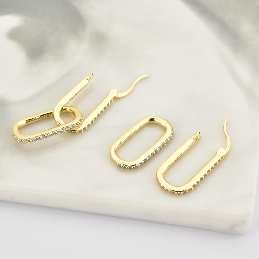 Серьги-подвески ANDYWEN серебристые и золотистые серьги-кольца неправильной формы