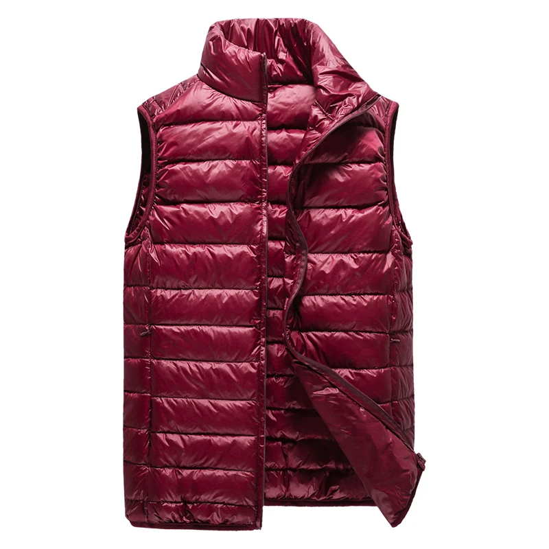 Зимняя Мужская модная бутиковая Толстая теплая белая пуховая куртка со стоячим