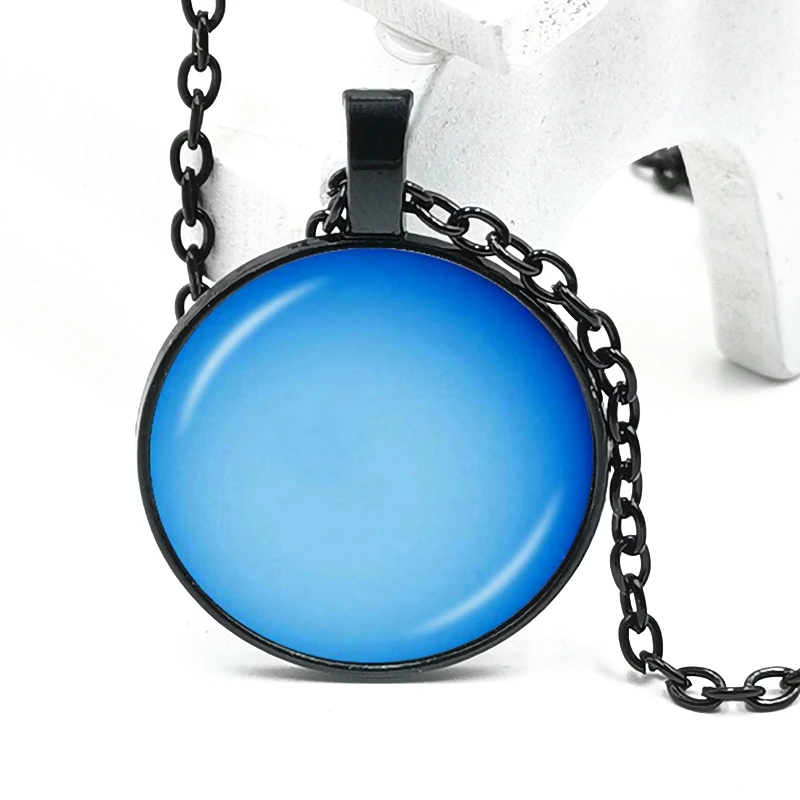 

2020 New Universe Planet 3 Color Necklace Glass Convex Round Personality Nine Stars Pendant Necklace Gift Wholesale