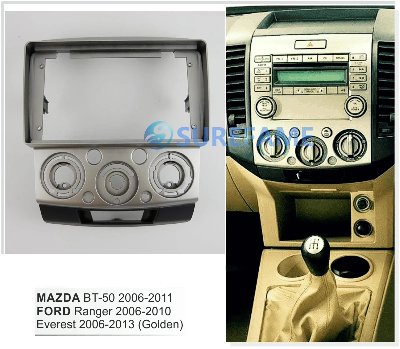 9-дюймовая Автомобильная панель Fascia ДЛЯ MAZDA BT-50 / FORD Ranger 2006-2011 Everest 2006-2013 Facia Dash Kit