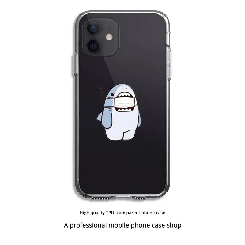 

Cute baby shark Phone Case Clear Cover For Iphone 5 6 7 8 11 12 plus XR X XS SE2020 11/12PRO Max Transparent Cases