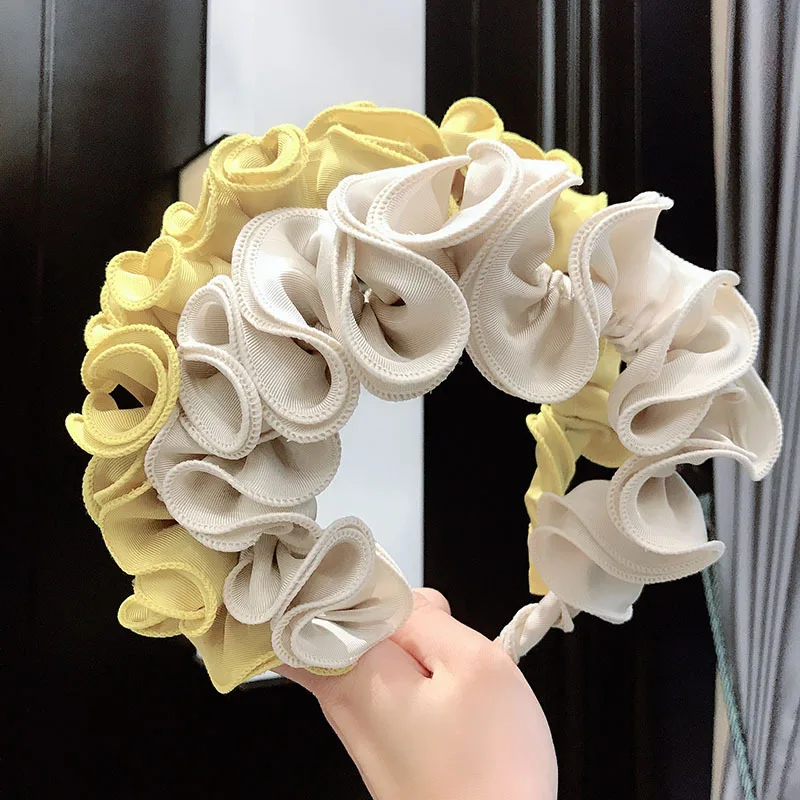 

Boho Gauze Hairbands For Women Oversized Female Bezel Headbands Girls Weaving Headdress Solid Color Hair Accessories Wholesale