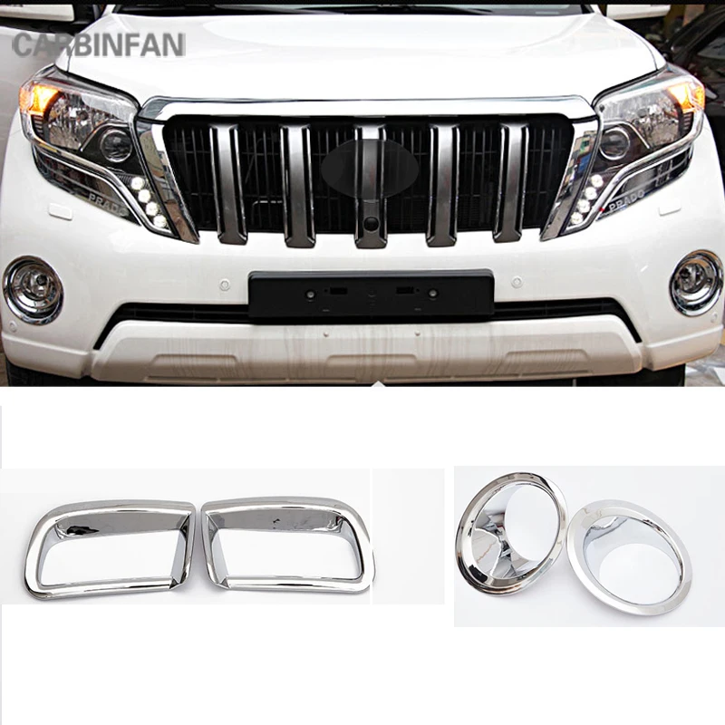 Аксессуары ABS Chrome передняя и задняя рамка Декоративная Обшивка для Toyota Land Cruiser Prado