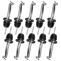10 pack stainless steel wine pourers liquor pour spouts set for wine liquor olive oil coffee syrup vinegar bottles