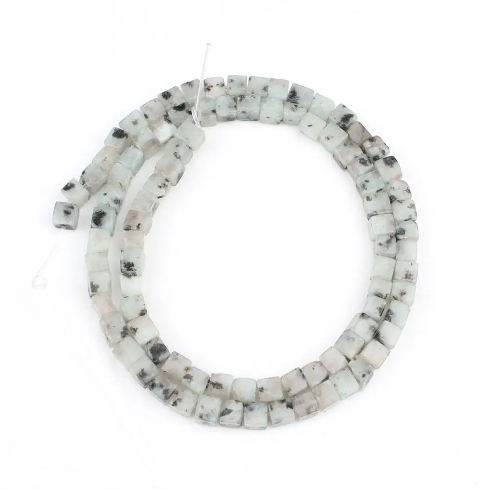 Green Spot Stone 5*5 мм Квадратные бусины из натурального материала розовый кристаллический кварц Агаты морской осадок бусины для самостоятельного изготовления ювелирных изделий браслет серьги аксессуары - Цвет: Green Spot Stone