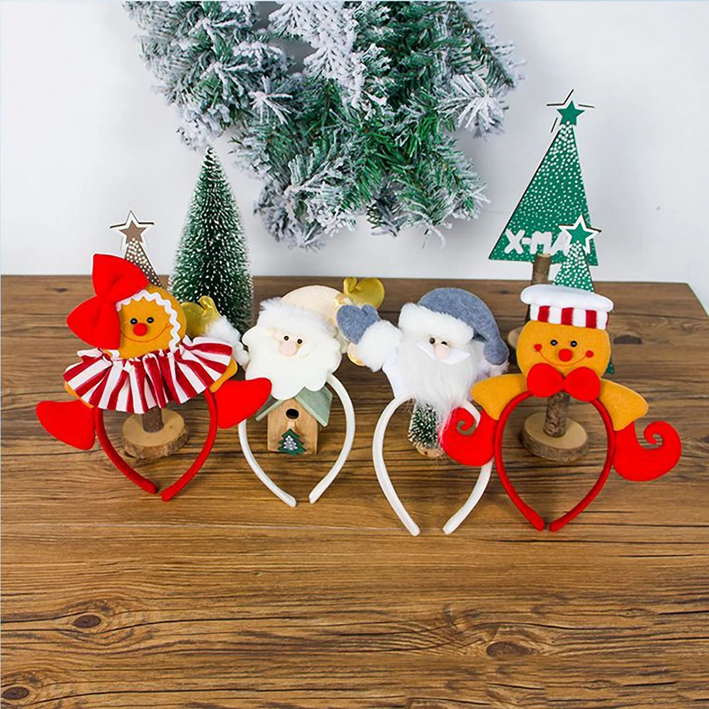 

Christmas Headband for Kids Adult Christmas Deer Ears Xmas Hair Band Party Santa Gingerbread Creative Hair Hoop Photo Props New