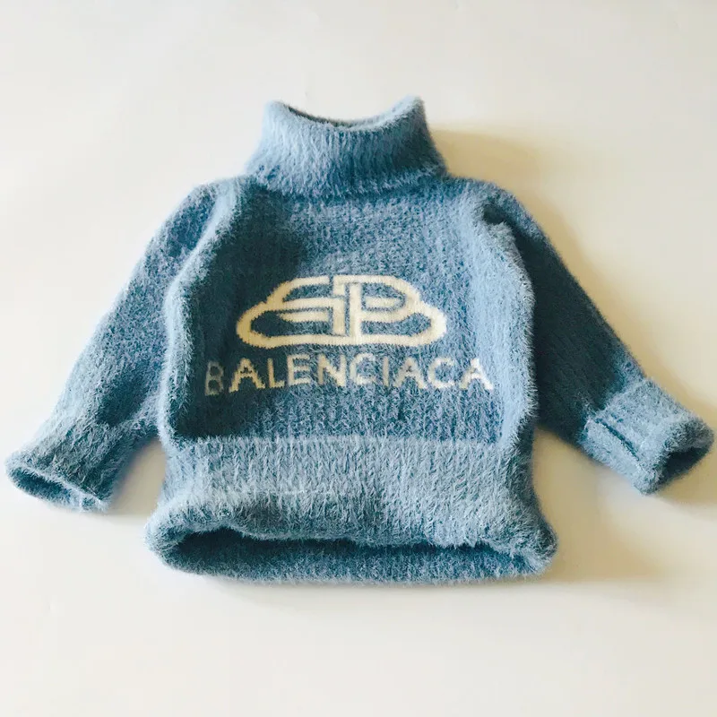Детский свитер с высоким воротником для мальчиков и девочек, зимняя новая дизайнерская детская одежда, трикотажное нижнее белье - Цвет: MY021 Black