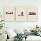 Винтажная старая локомотивная промышленная революция, Картина на холсте, плакат, Скандинавская Настенная картина, украшение для гостиной и дома