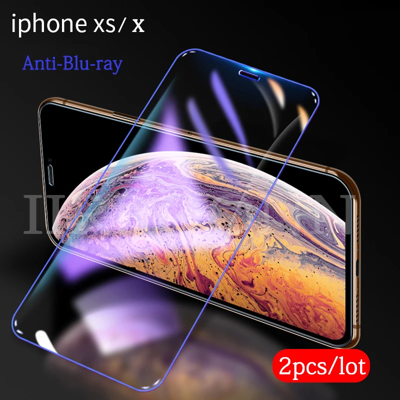 2 шт./партия 9H закаленное стекло для iphone X XS XR XS MAX защита экрана полное покрытие стекло для iphone xs max xr xs x защитная пленка - Цвет: XS BL