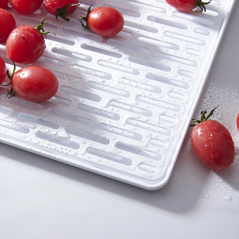

Double Layer Dish Tray Plastic White Dish Drainer Storage Rack Multifunction Vegetable Fruit Drying Rack Kitchen Organizer
