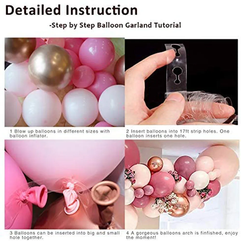 

Pink balloon chain garland party decoration