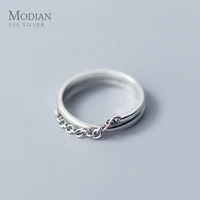 modian simple geometric chain fashion sterling silver 925 ring for women adjustable free size ring fine jewelry party gift