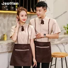 Женские и мужские кофе магазин униформа официанта отель китайский Ресторан униформа официантки быстрого приготовления пищи одежда персонала кафе комбинезоны 90