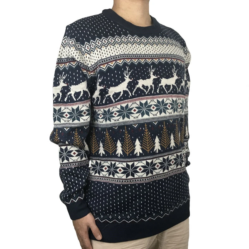 Funny Knitted Reindeer Light Up Ugly Christmas Sweater for Men and Women Hilarious Mens LED Ugly Xmas Sweaters Pullover Jumper