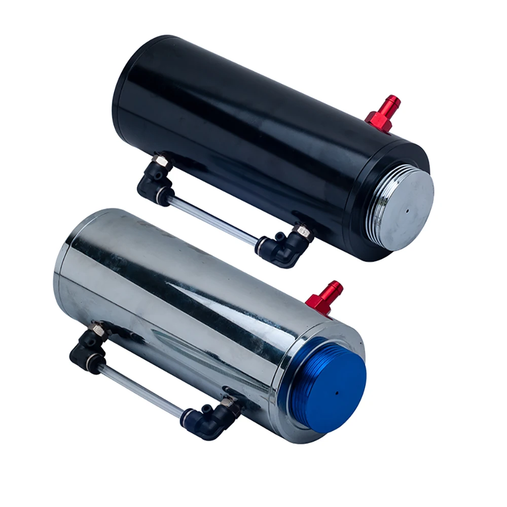 

High quality Silver Black color 75mm Oil Catch Can tank Turbo Reservoir oil catch tank oil catch can outlet 9mm OCT-1108