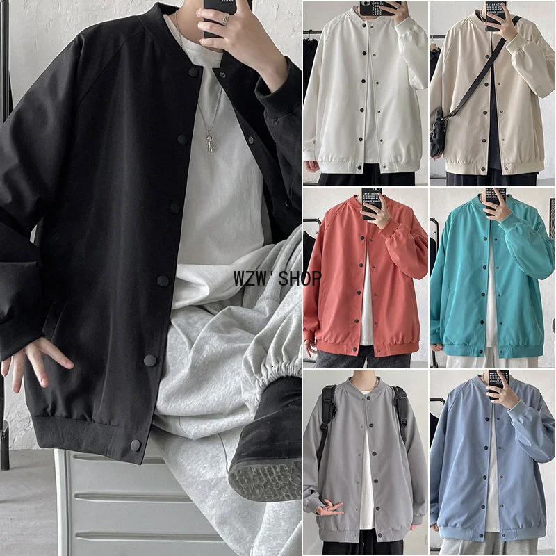 

Autumn Men Jacket Oversized Streetwear Coats Men Solid Color Men's Windbreaker Fashion Branded Men's Clothing