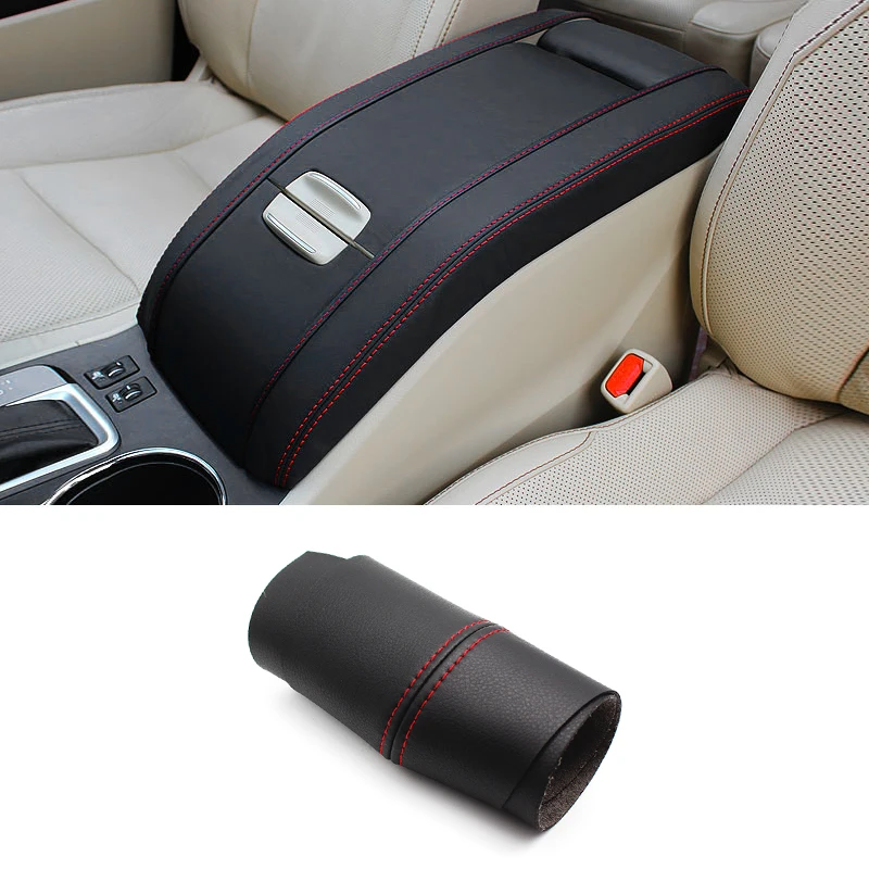 

For Toyota Highlander 2015 2016 2017 2018 5pcs Center Armrest Box Pad Microfiber Leather Cover Protective Trim