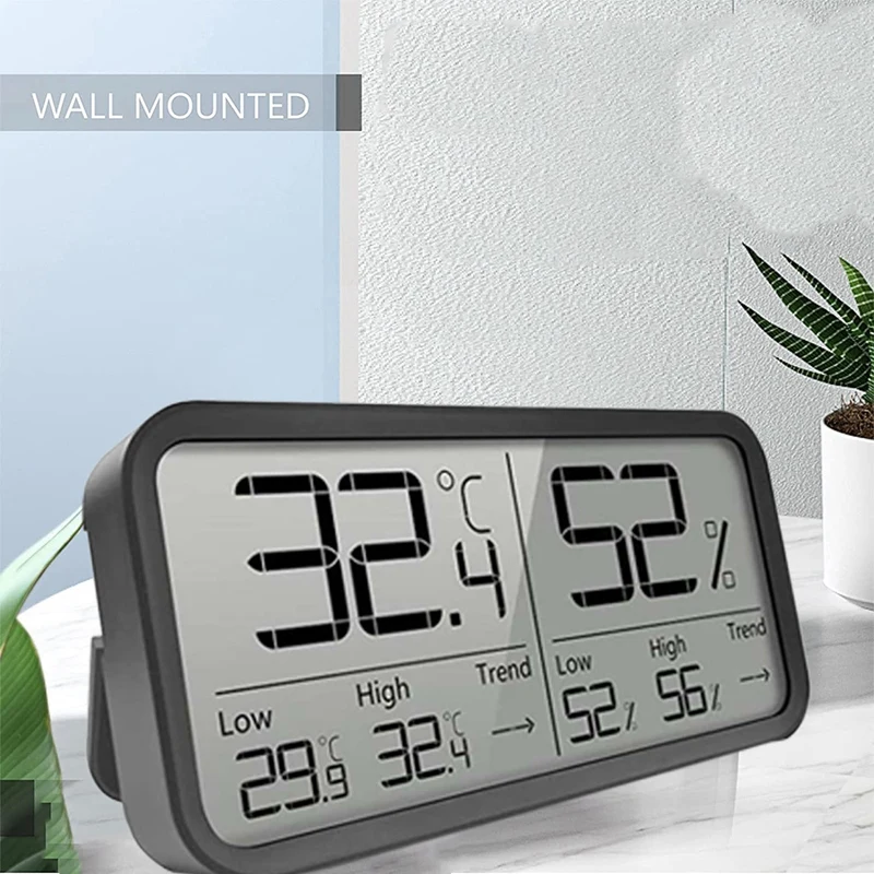 

LCD Digital Temperature,Humidity Meter for Home Indoor,Electronic Hygrometer Thermometer,Weather Sensor Gauge,Black