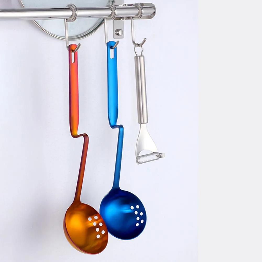 

JOYLOVE Stainless Steel Long Handle Bending Hot Pot Soup Spoon Strainer For Home Restaurant Kitchen Tool Tableware Supplies