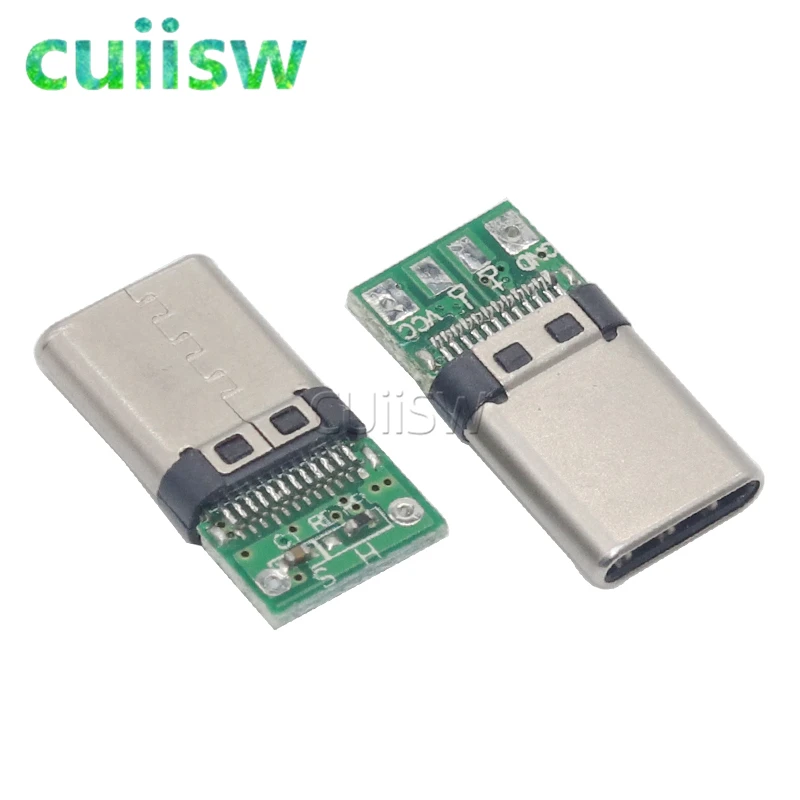 10 шт. разъем USB 3 1 Type-C 24 штырька штекер/гнездо адаптер розетка для припоя провода и