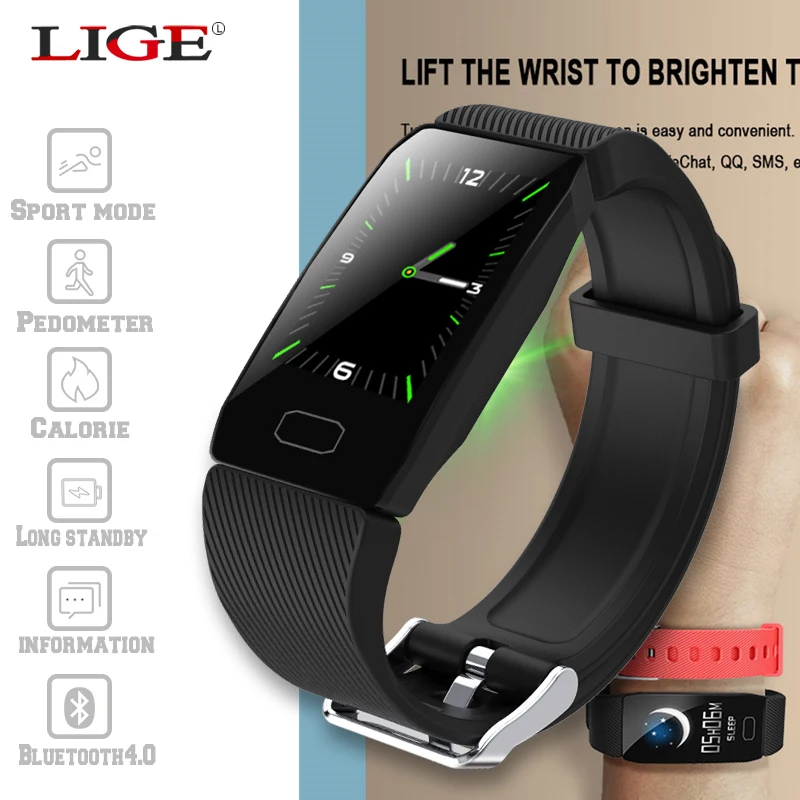 LIGE новые спортивные Смарт часы для мужчин и женщин умный браслет Bluetooth монитор