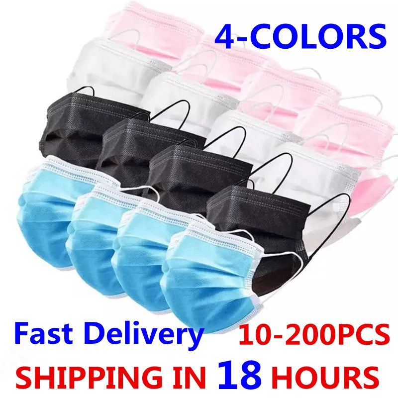 5-200pcs Mask Disposable Nonwove 3 Layer Filter mouth Face mask filter Mondmasker safe Breathable Protective Earloops Masks | Красота и