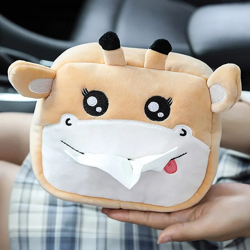 

Car Tissue Box Plush Animals Cute Napkin Tissue Paper Holder Car Styling Portable Paper Package Case Napkin Paper Holder NEW