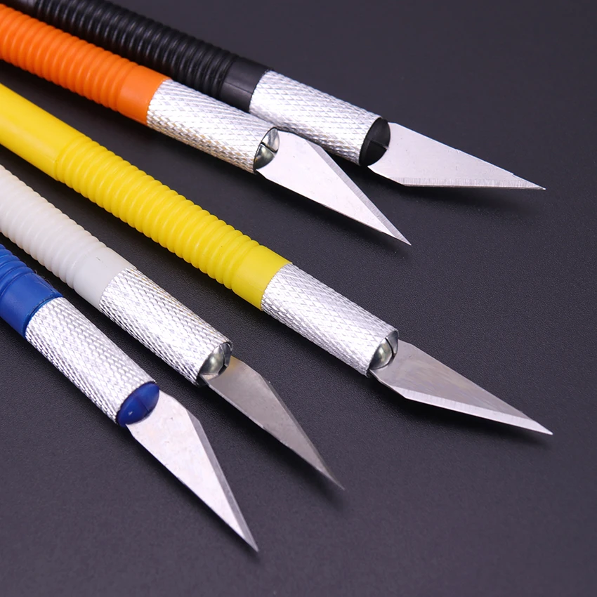 1 шт. нож с 6 лезвиями Гравировка Ремесло нескользящий пластиковый скальпель