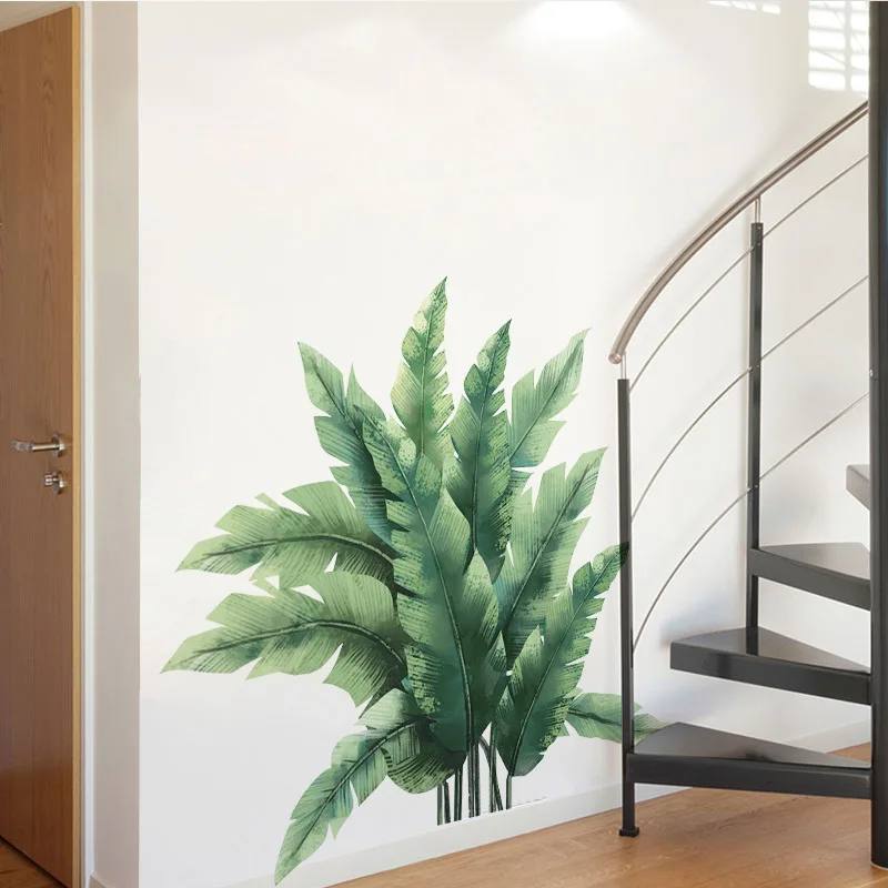 Фото Green Vegetation Large Leaves Wall Stickers Creative Home Decoration Removable Vinyl Mural Decals Дом и сад Green Vegetation Large Leaves Wall Stickers Creative Home Decoration Removable Vinyl Mural Decals Дом и сад